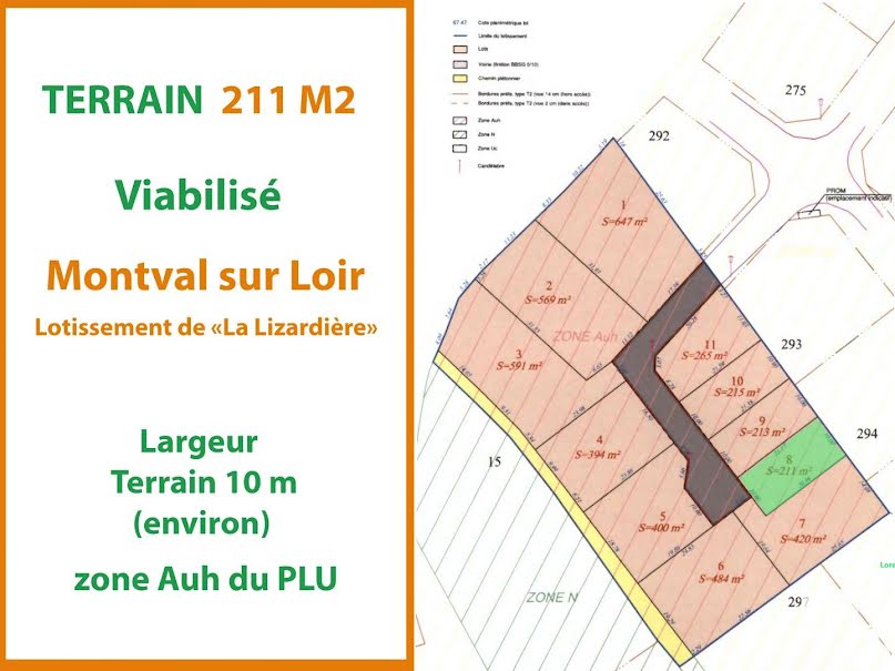 Vente terrain  211 m² à Nogent-sur-Loir (72500), 21 990 €