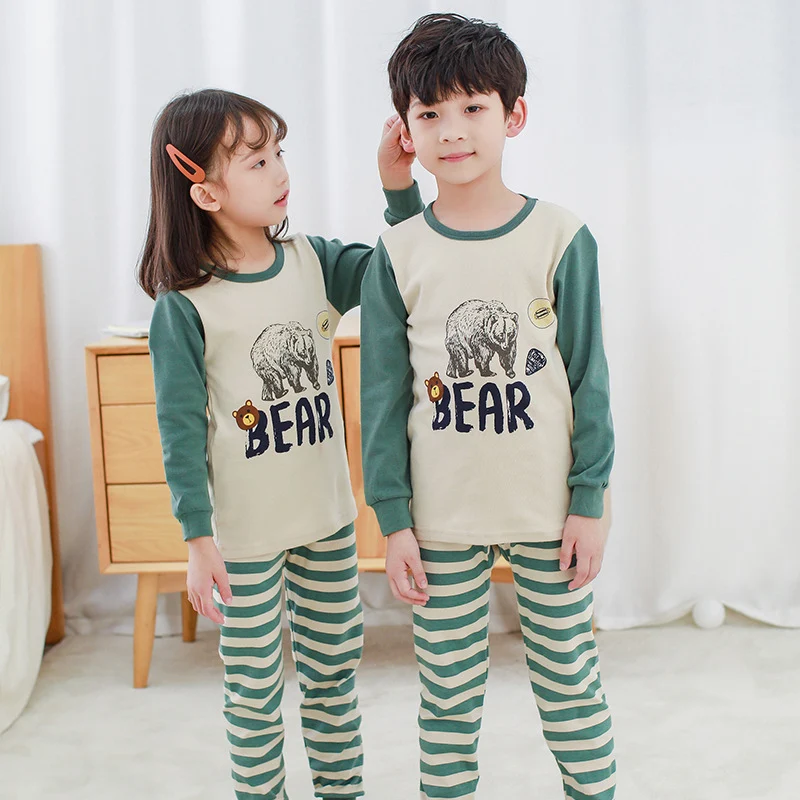 Kinder thermisch ondergoed set herfst en winter, tweedelig pak, herfstkleding voor jongens en meisjes, lange broek