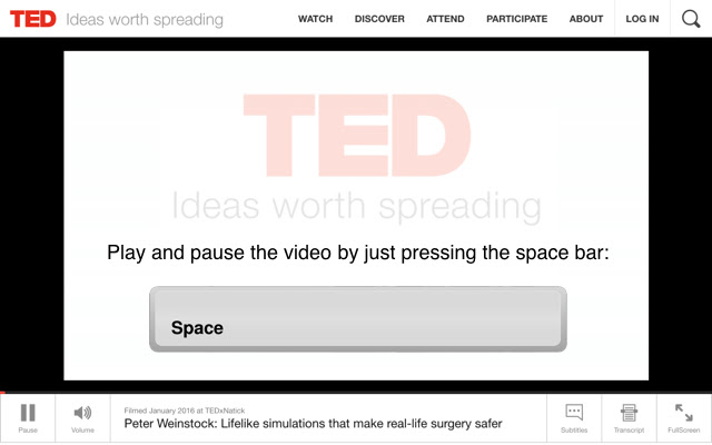 TED Player Control chrome extension