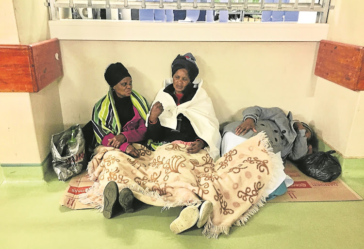 Patients sleep overnight on the floor of Butterworth Hospital, so they can be seen to first the next day.