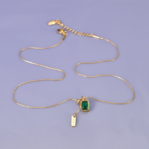 Title 3, Retro Titanium Steel Necklace Pullable Tassel G...