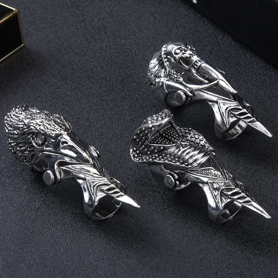 Bague Longue en Alliage Rock Crâne Dragon Articulé pour Plier Design Unique et Robuste Un Accessoire Stylé et Fonctionnel Parfait pour Offrir