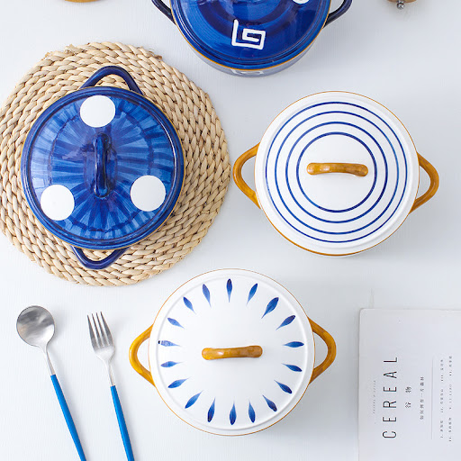 Title 1, Large Ceramic Household Binaural Soup Bowl With...
