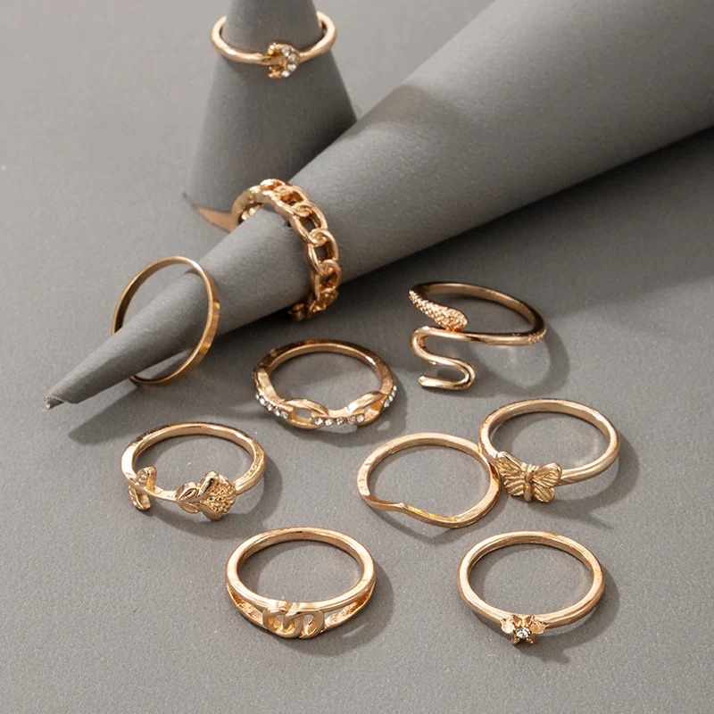 Creatieve Vintage Diamant Maan Vlinder Liefde Slang Ring — Een uniek sieraad dat liefde en individualiteit uitstraalt. Perfect voor een elegante en stijlvolle uitstraling.