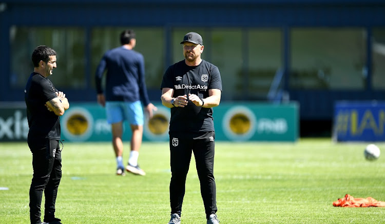 Eric Tinkler during the Cape Town City FC training session at Hartleyvale Stadium on October 25, 2021 in Cape Town.