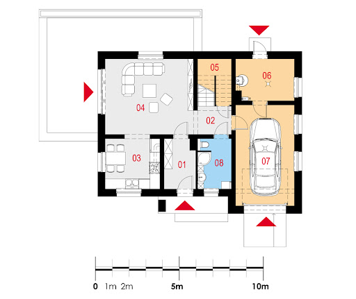 Simplex I G1 - Rzut parteru