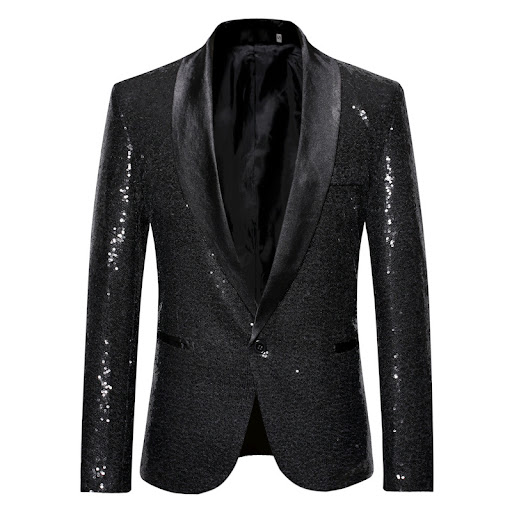 Title 1, Mens Personality Solid Color Sequins Show Suit...