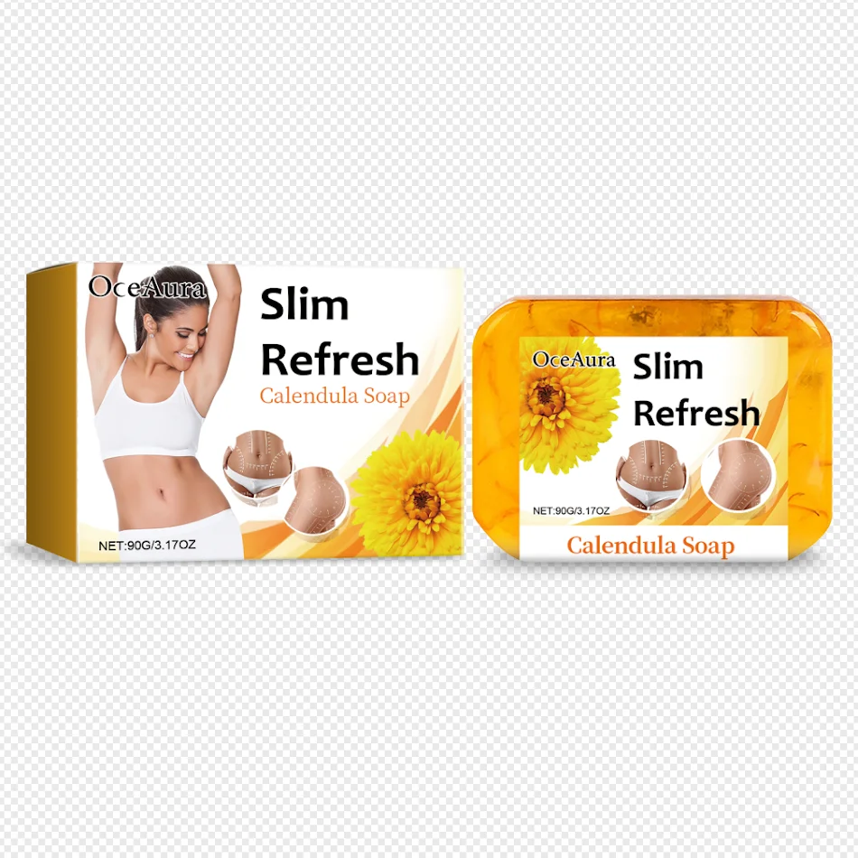 Slim Calendula Reinigingszeep Verzachtend Reinigt Zacht, Kalmeert Gevoelige Huid, Hydrateert en Verlicht Irritaties met Natuurlijke Ingrediënten
