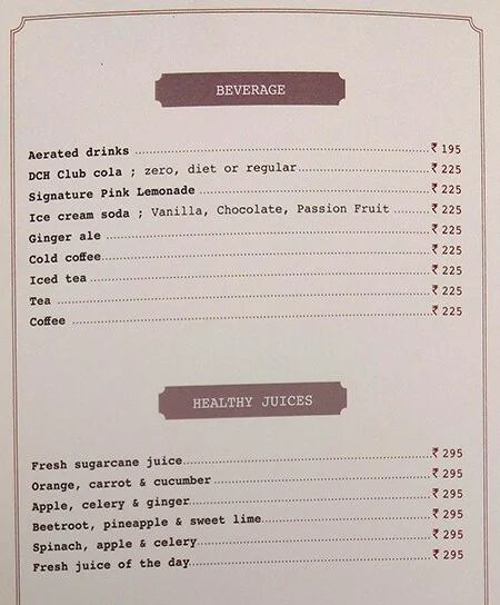 Delhi Club House menu 