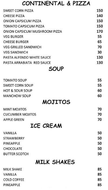 A1 Confectionery menu 