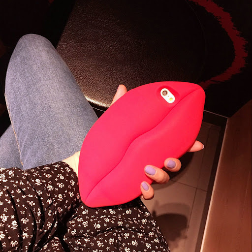 Title 1, Creative Sexy Red Lips Anti-Fall iPhone Case Co...