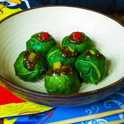 Pak Choy Wrapped Chicken