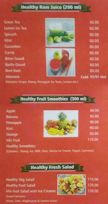 Nutri Food Cafe menu 