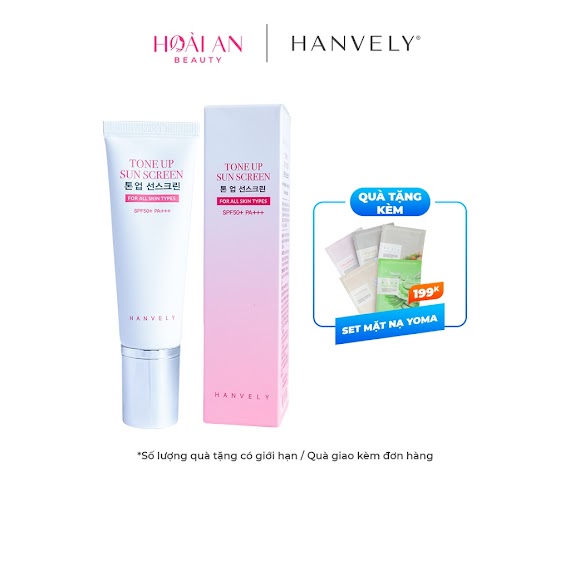 Kem Chống Nắng Kết Hợp Trang Điểm 2 Trong 1 Hanvely Tone Up Sunscreen Spf50+ Pa+++ Nâng Tông, Che Khuyết Điểm