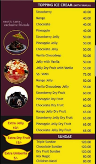 Mahavir Ice Cream menu 1