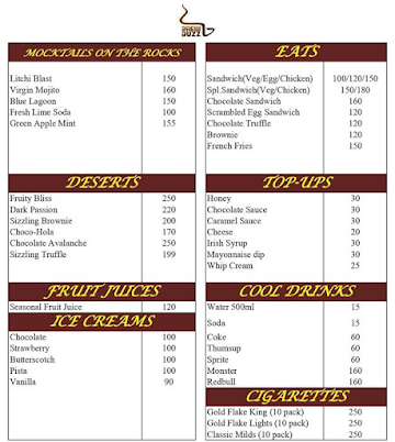 Brew Buzz menu 