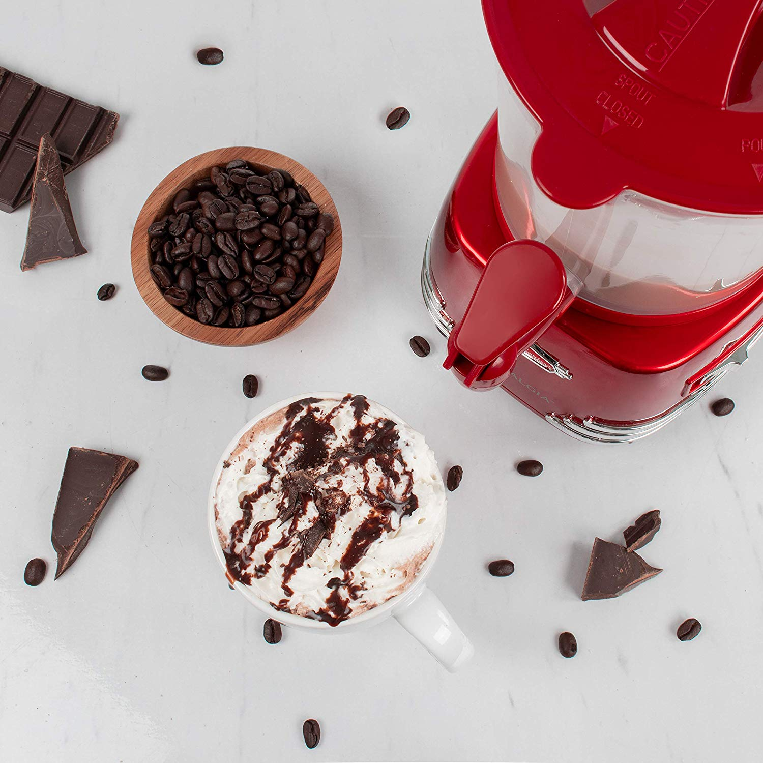 Nostalgia New 2020 Electrics HCM700RETRORED Retro Series Hot Chocolate