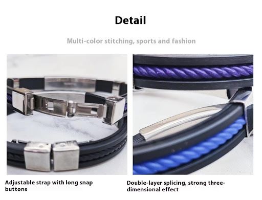 Title 6, Multicolor Silicone Stainless Steel Sports Brac...