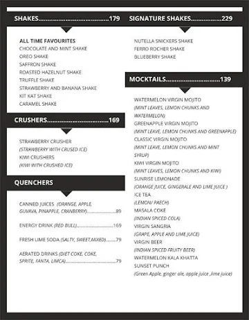 Hangout Cafe menu 