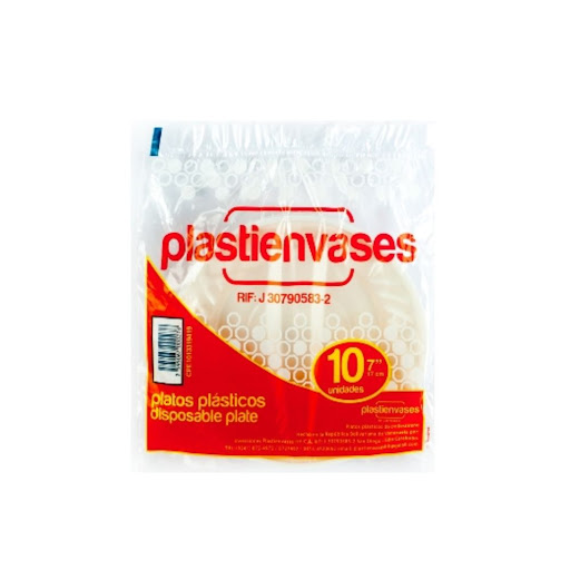 Platos Plasticos Blancos 7 Pulgadas 10Und Plastienvases 