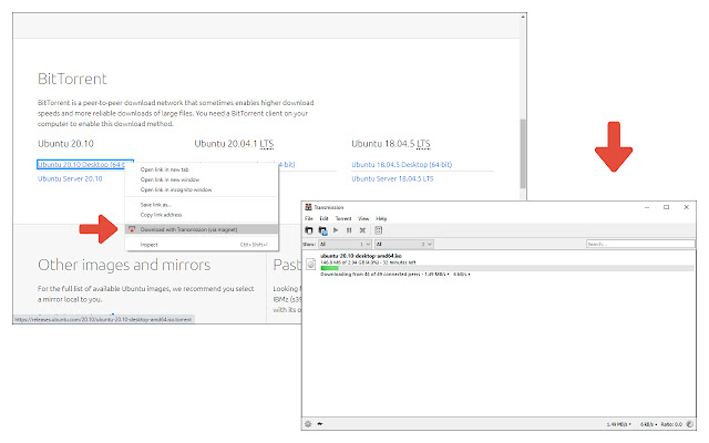 Download with Transmission chrome extension