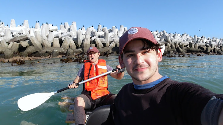 Joshua Rubin, 23, and his father Tony paddled from Big Bay to Murray Harbour, Robben Island.