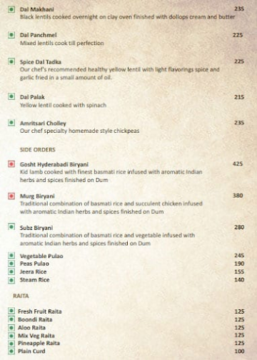 Woods Spice menu 