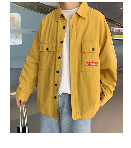 Title 14, Mens loose shirt with long sleeves offers all-...