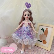 Búp Bê Mắt Ngọc 3D 22 Khớp Trong Trang Phúc Váy Dễ Thương - Cao 30Cm