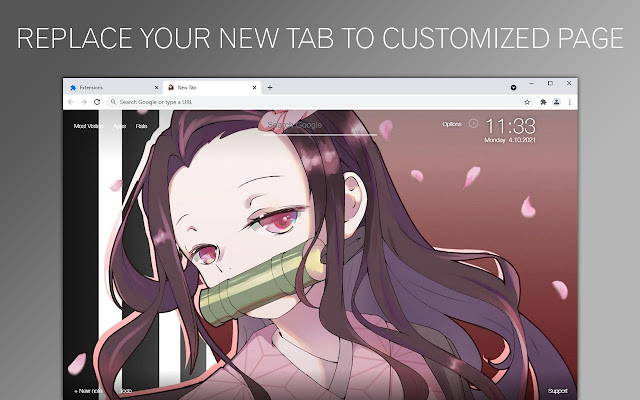 Demon Slayer Nezuko Wallpaper HD Anime NewTab