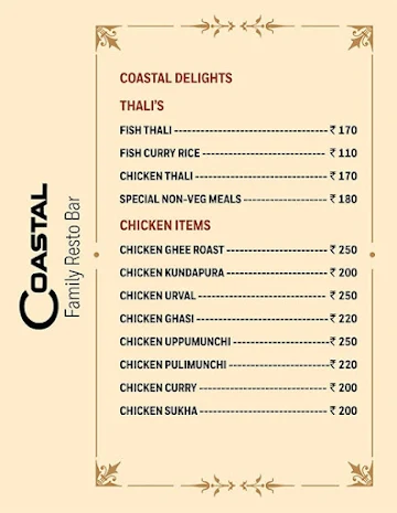 Navami Coastal Family Resto Bar menu 