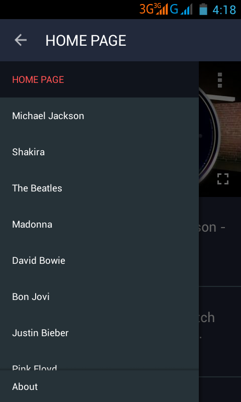 Android application Video Music screenshort