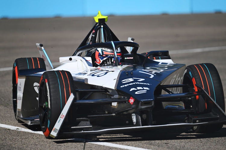 Van der Linde at the wheel of the Jaguar I-Type 6.