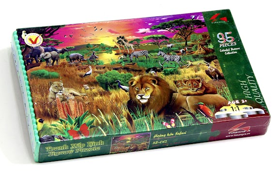 Tranh Xếp Hình Tia Sáng Jigsaw Puzzle 035 Mảnh Phát Triển Trí Tuệ Cho Bé - Hoàng Hôn Safari - Msp: 035 - 012