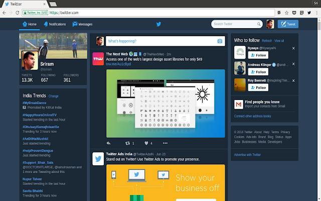 Twitter Web - Night Mode