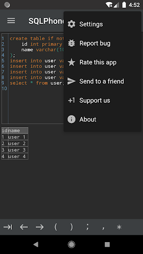 Screenshot SQLPhone : SQL Interpreter