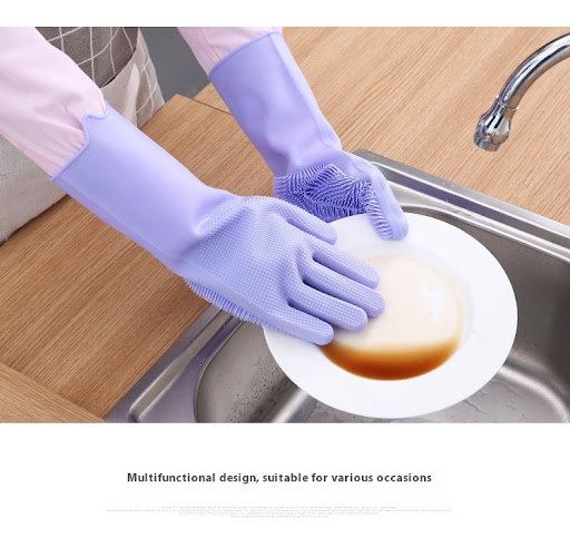 Title 7, Silicone Dishwashing Magic Gloves Heat Resistan...