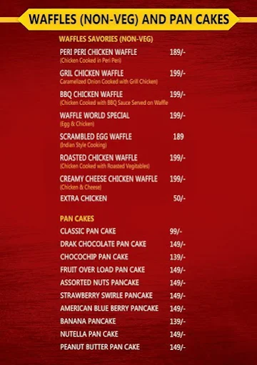 Waffle World menu 