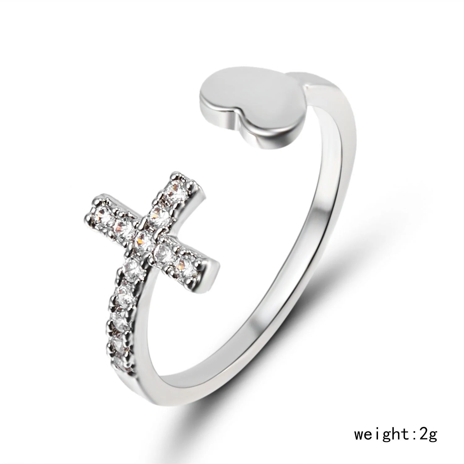 Title 6, Bague Ouverte pour Femme avec Croix Diamantée, ...