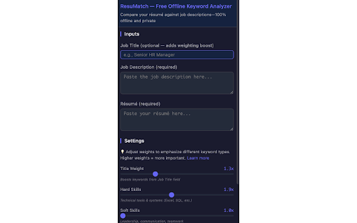 ResuMatch - Free Offline Keyword Analyzer screenshot 1
