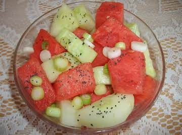 Watermelon and Seedless Cucumber Salad