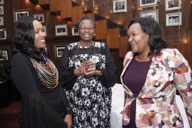 Stanbic Bank's Florence Wanja, leadership coach Mary M'Mukindia and Kengen CEO Rebecca Miano