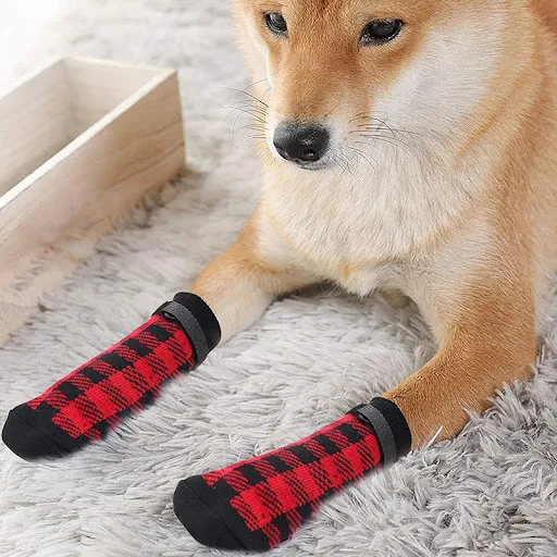 4pcs Pet Dog Shoes Socks Outdoor Indoor Waterproof Non-slip Dog Shoes Dog Cat Socks Pet Paw Protector for Small Medium D