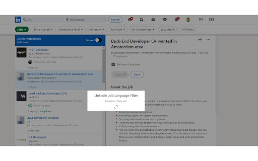 LinkedIn Job Language Filter
