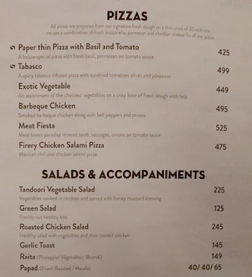 Havmor Restaurant menu 