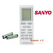 Remote Máy Lạnh Sanyo Viền Xanh ( Tặng Kèm Pin)