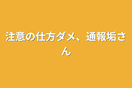 注意の仕方ダメ、通報垢さん