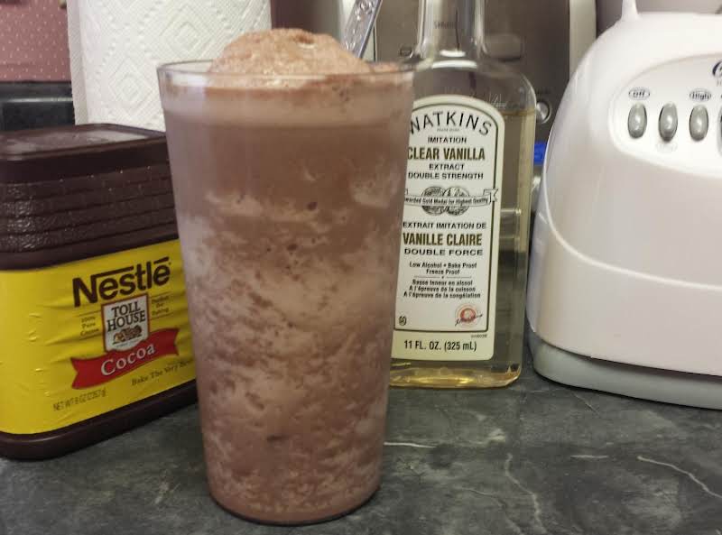 Didn't Taste Much Like A Frosty, But It Was Good. Needed Some Sweetener, Unless You Happen To Like The Flavor Of Unsweetened Cocoa. I Thought The Banana Came Through Rather Strong, And I Only Used 1/3 Of A Banana, Just Like The Recipe Said.