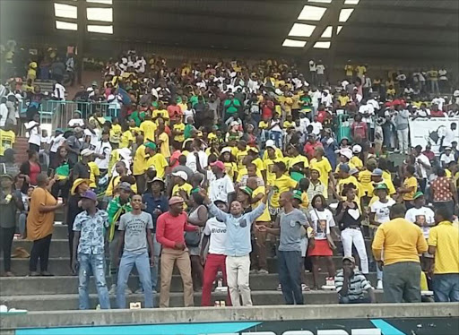 'Forward with reshuffle forward'... just once of the chants from the #ANCYL at the Germiston stadium this evening.