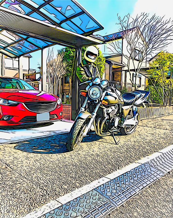アテンザのGJアテンザ・CB400SF・人の目は気にしない(笑)・コタツで丸くなるに関するカスタム事例の投稿画像1枚目